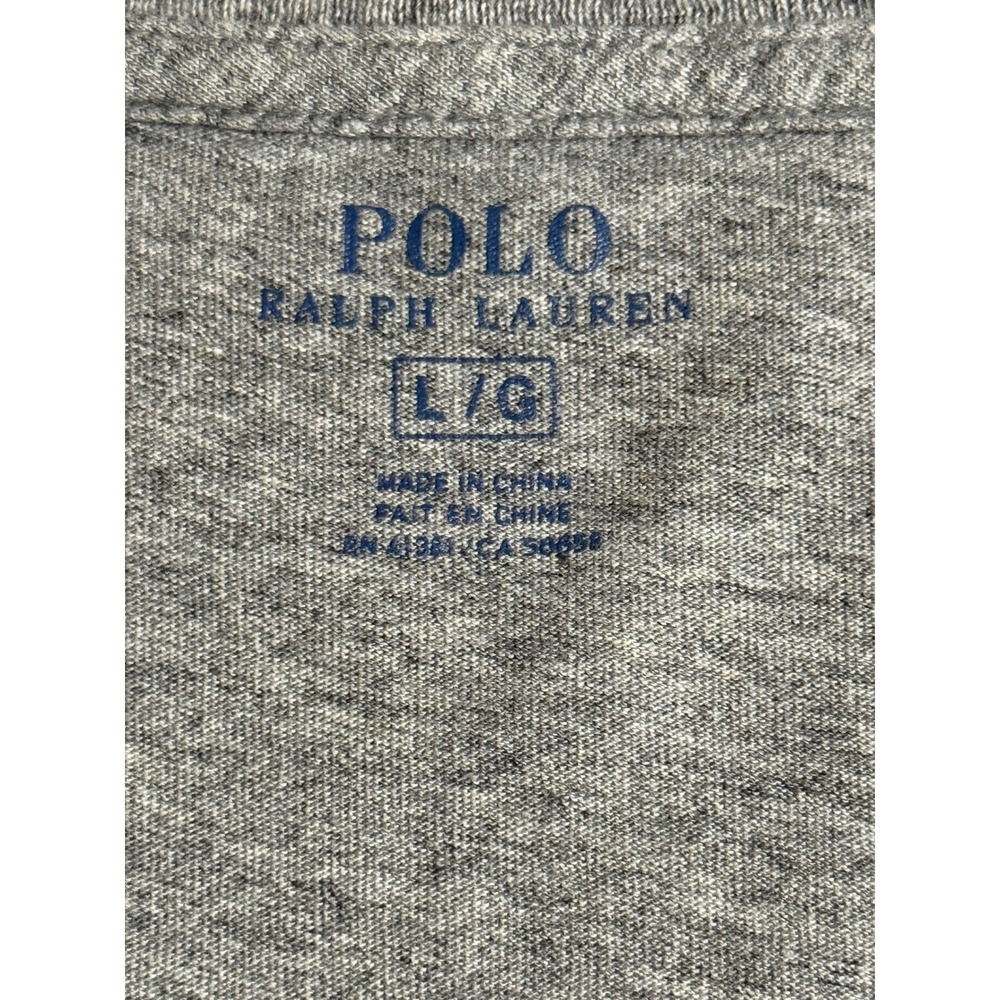 Polo Ralph Lauren Mens Large T-Shirt Gray Cotton Short Sleeve Crewneck Pony Logo - Picture 2 of 8